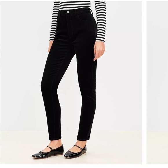 Loft Black Curvy Skinny Corduroy - Picture 1 of 8